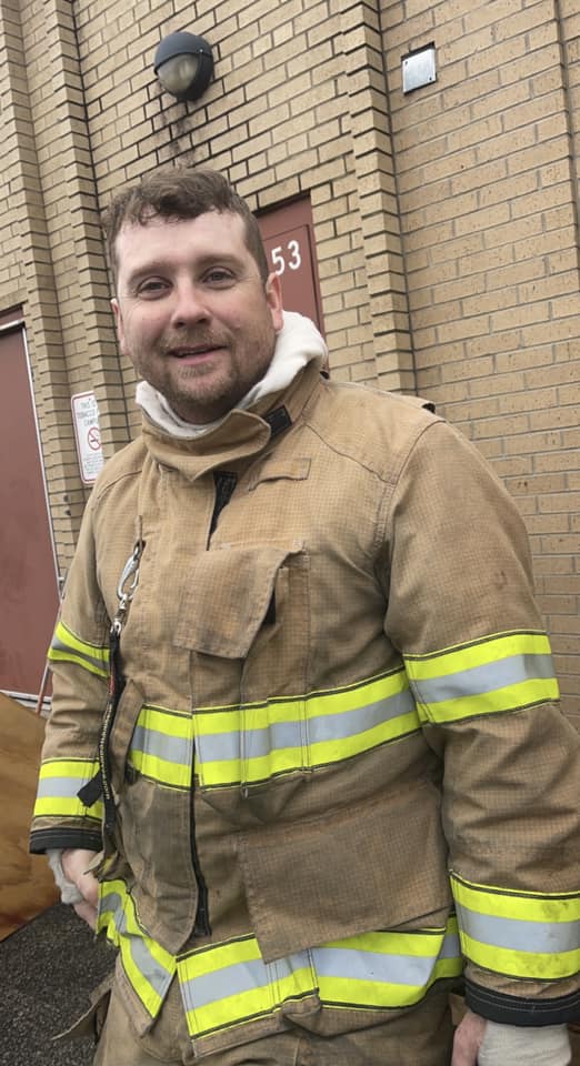 Close up photo of a fireman